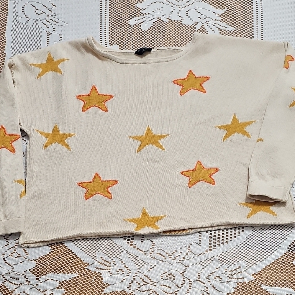 Blank Paige Oversized Cropped Textured Sweater 100% Cotton